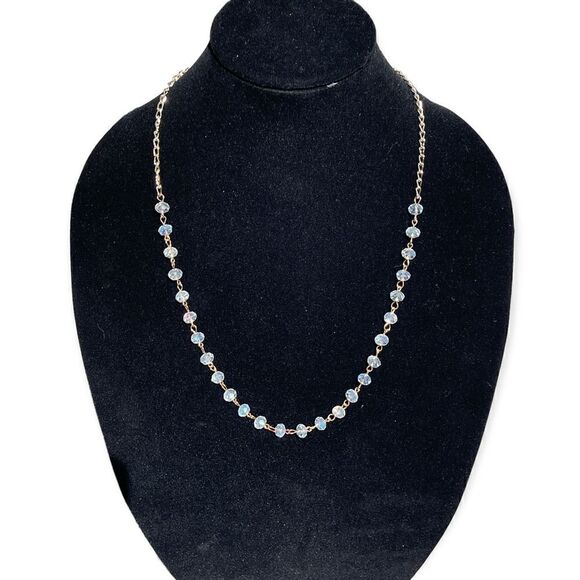 Fashion Jewelry Set Gold Tone Clear Diamond Cut Plastic Beads Earrings - Picture 5 of 6